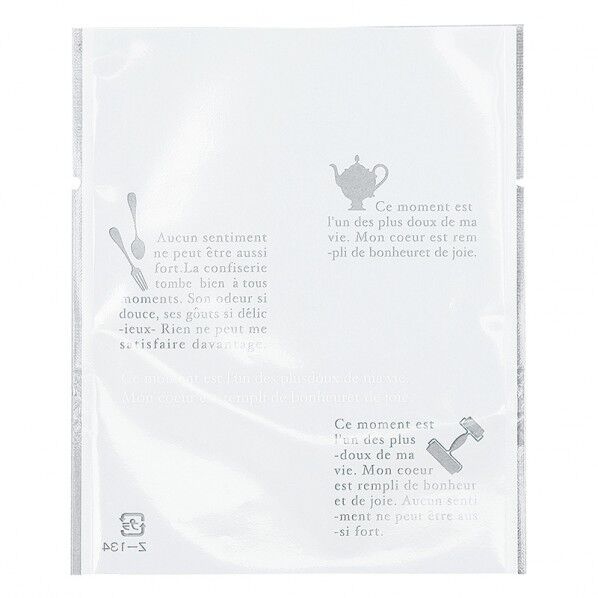 平袋 仏語&ツール柄 中 Z-134-1 白