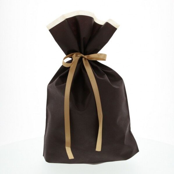 不織布巾着袋 FK3092 ブラウンL