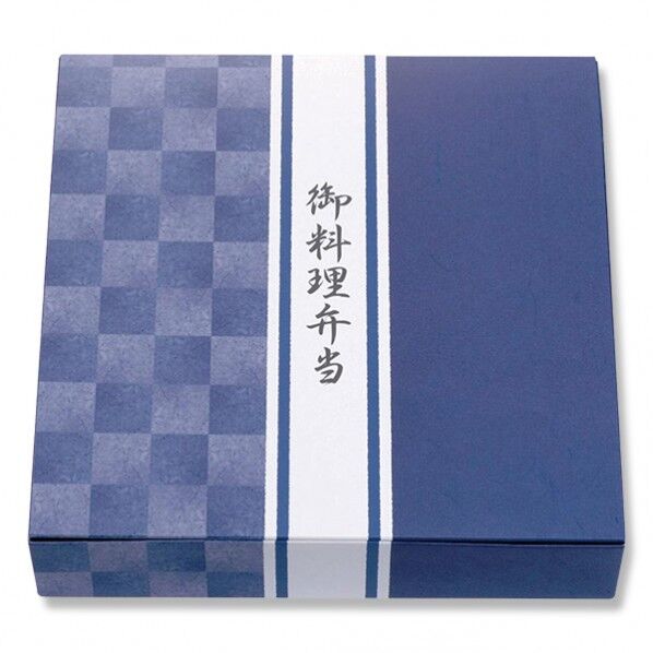 ケーピープラテック 弁当容器 K-BOX 紙箱 70-70 藍染 外寸:212×212×40mm 004468378 50枚