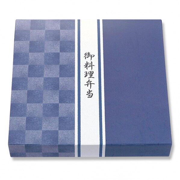 ケーピープラテック 弁当容器 K-BOX 紙箱 80ー80 藍染 外寸:240×240×40mm 004468379 50枚