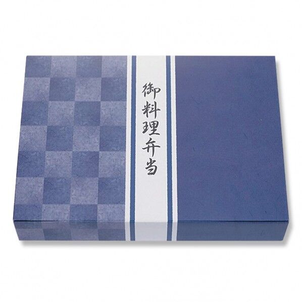 ケーピープラテック 弁当容器 K-BOX 紙箱 90-60 藍染 外寸:278×180×40mm 004468381 50枚