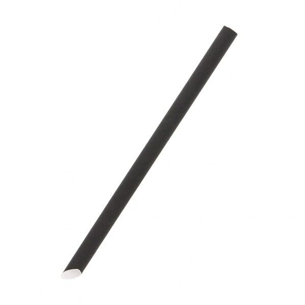 ケーピープラテック 紙ストロー 斜口 12mm 裸 黒 直径12×210mm 004712617 300本