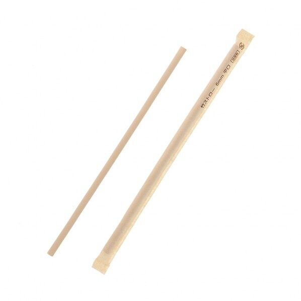 竹ストロー 平口 6mm 単袋