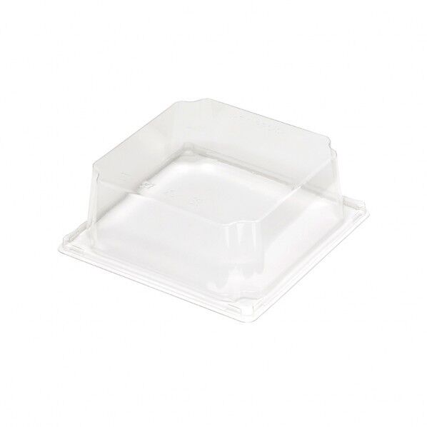 ケーピープラテック 食品容器 未晒紙ボックス 透明フタ KM-73 外寸:横126×縦126×高47mm 004249105 50枚