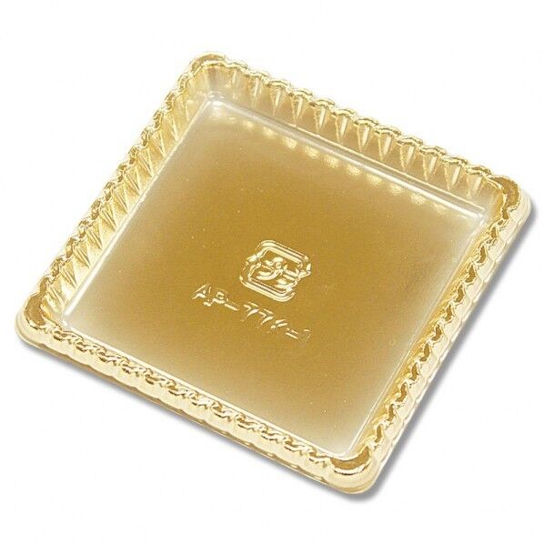 木村アルミ箔 ケーキ用 金トレー AP-77K-1 外寸:77×77×高8mm/底:62×62mm 004739303 100枚