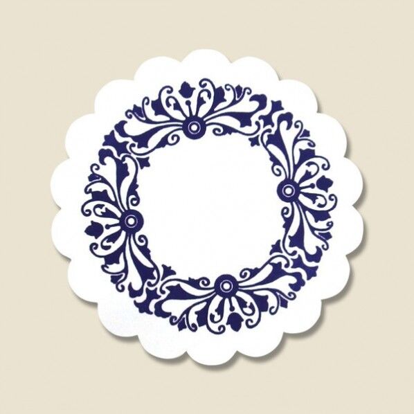 紙製コースター 85 花型 0.6mm厚 紺