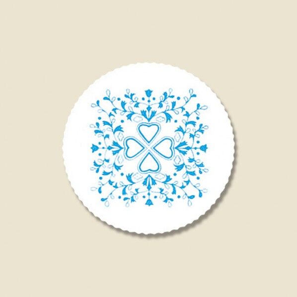 コースター 1mm厚 フラワーハート 青