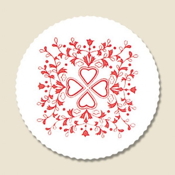 コースター 1mm厚 フラワーハート 赤