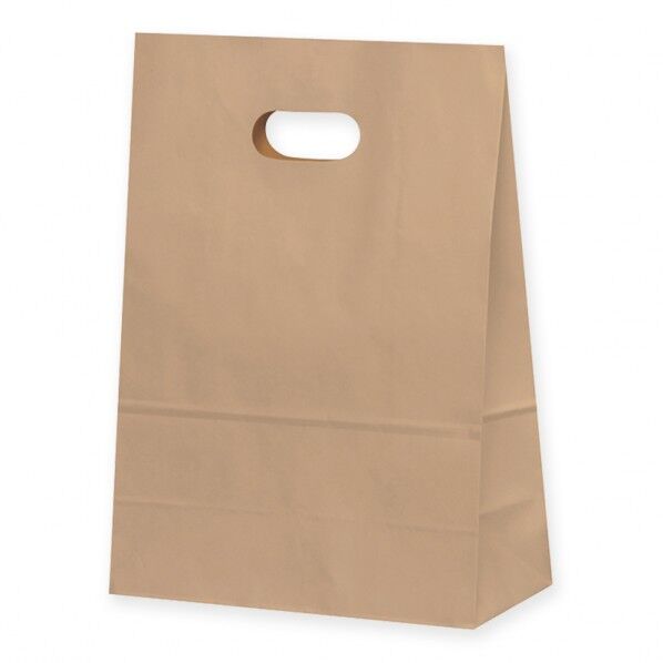 手抜き角底袋 イーグリップ XZT52030 茶無地 L