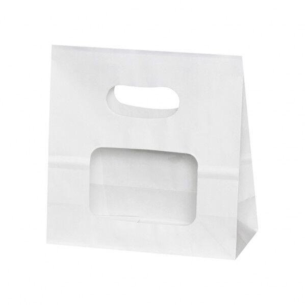 窓付き手提げ袋 ウインドウイーグリップ XZT51201 白無地