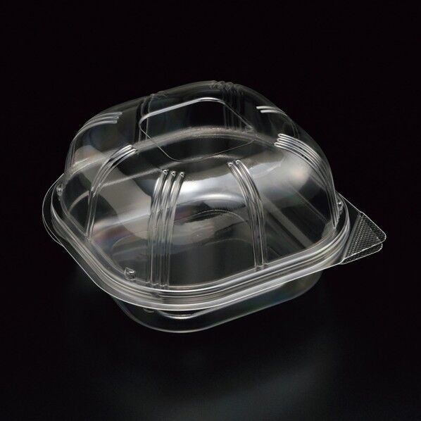 スミ 食品容器 ユニコン LS-角135ドーム 透明 外寸:136×137×高35(蓋高43)mm 004440247 100枚