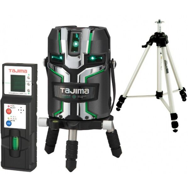 TJMデザイン(タジマ) ZEROG2LS-KJCSET レーザー墨出し器 ZERO GREENセンサーリチウム KJC 受光器・三脚セット 1点
