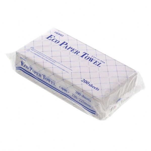HEIKO エコペーパータオル シングル 中判 200枚 白 220×225mm 004722001 200枚