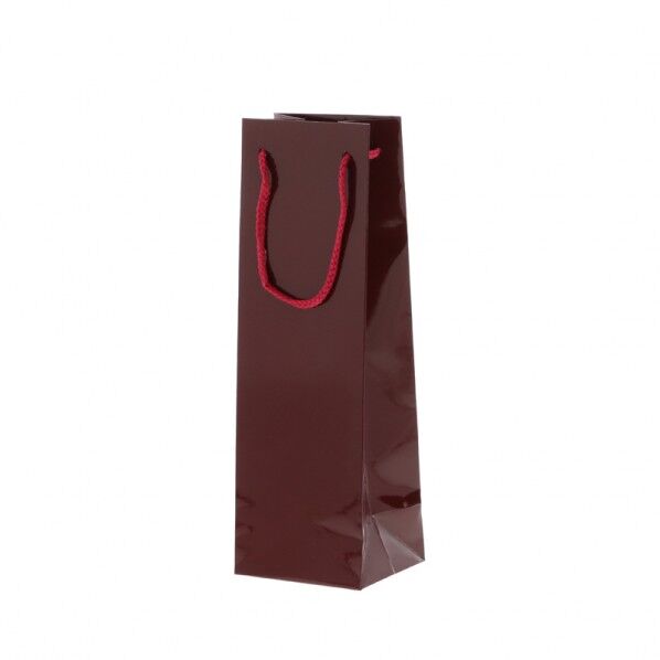 シモジマ HEIKO 紙袋 ブライトバッグ ワインS 1本用 10枚 95×マチ80×290mm エンジ 006458201 10枚...
