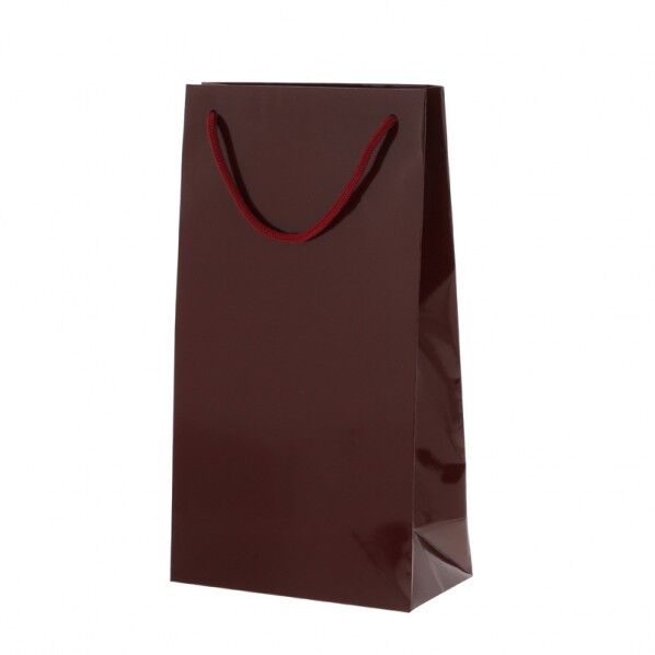 シモジマ HEIKO 紙袋 ブライトバッグ ワイン2本用 10枚 200×マチ100×365mm エンジ 006459300 10枚...