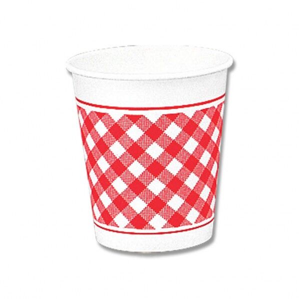 HEIKO 紙コップ(ペーパーカップ)5オンス 口径66mm Nギンガム 100個 レッド 66×73×底径47mm 004535515 100個