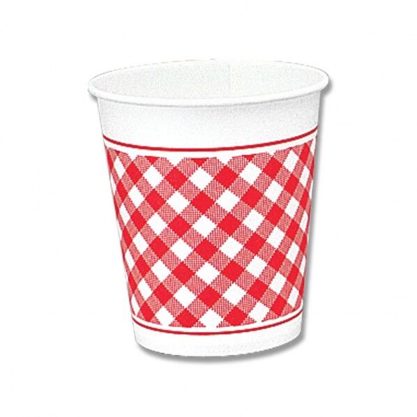 HEIKO 紙コップ(ペーパーカップ)7オンス 口径73mm Nギンガム 100個 レッド 73×81×底径51mm 004535520 100個
