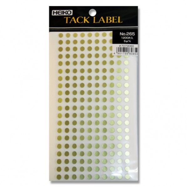 シモジマ HEIKO タックラベル(シール)No.265 丸 5mm 金 7073060 1点