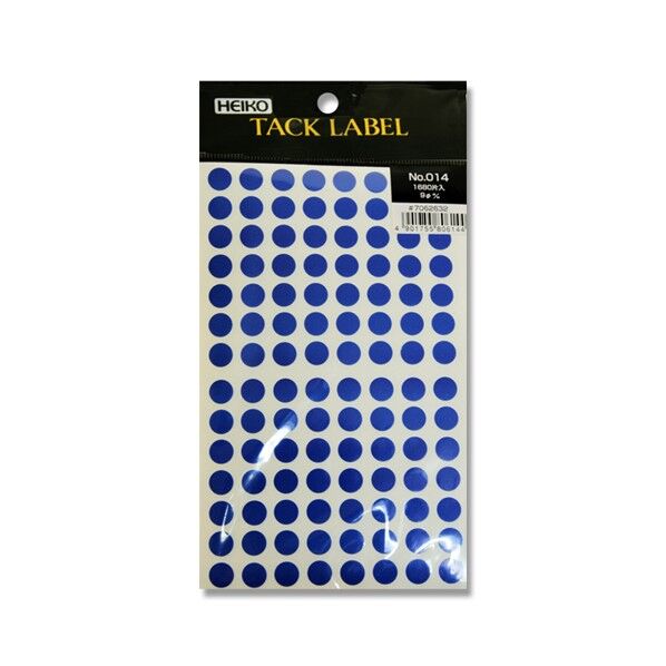 シモジマ HEIKO タックラベル(シール)No.014 丸 9mm 青 7062632 1点