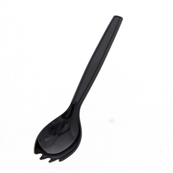 HEIKO プラスチックフォークスプーン 個包装 100本 黒 33×160mm 4513025 1点