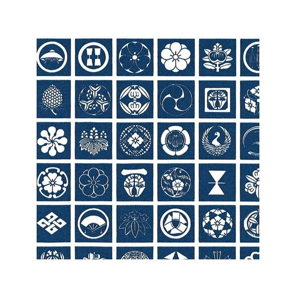 HEIKO 包装紙 半才 100枚 家紋 紺 757×530mm 2330800 1点