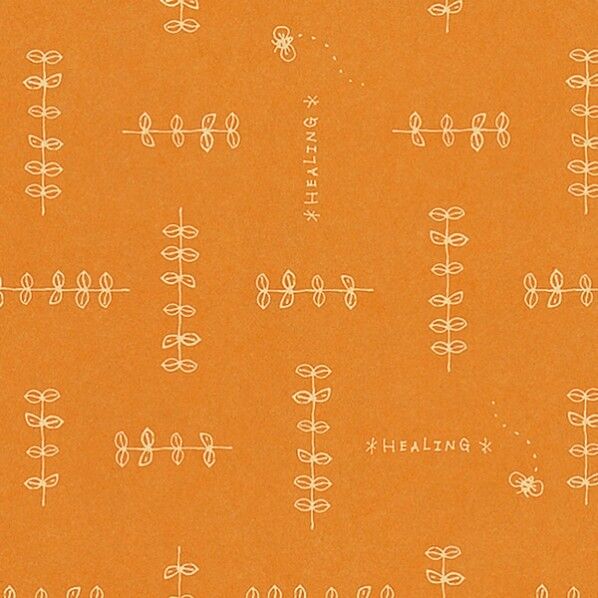 HEIKO ギフト包装紙 ハトロン判半才 50枚 ハーブリーフ オレンジ 885×585mm 002400520 50枚