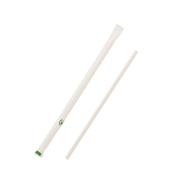 SWAN ペーパーストロー 単袋 200本 白 6×197mm 004712932 200本