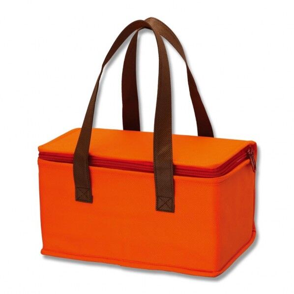 不織布保冷バッグ マルチ オレンジ 260×マチ150×140mm 008740976 1枚