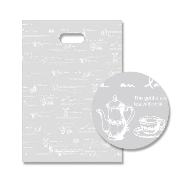 手抜きポリ袋 バイオHDポリ ティータイム SG26-37 ティータイム 厚0.03×幅260/全体幅380×高370mm/穴から下の高さ:310mm 6660151 1点