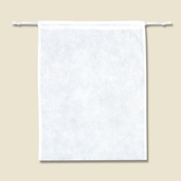 不織布バッグ 巾着タイプ K35-45 薄口シロ 10枚 008739892 10枚