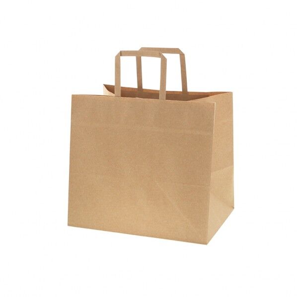 SWAN 紙袋 Nフラットチャームバッグ 300-1(平手)50枚 未晒無地 300×マチ220×270mm 003277130 50枚