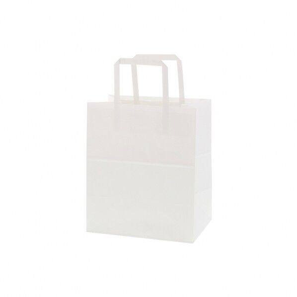 SWAN 紙袋 Nフラットチャームバッグ 220-2(平手)50枚 晒白無地 220×マチ150×260mm 003277431 50枚