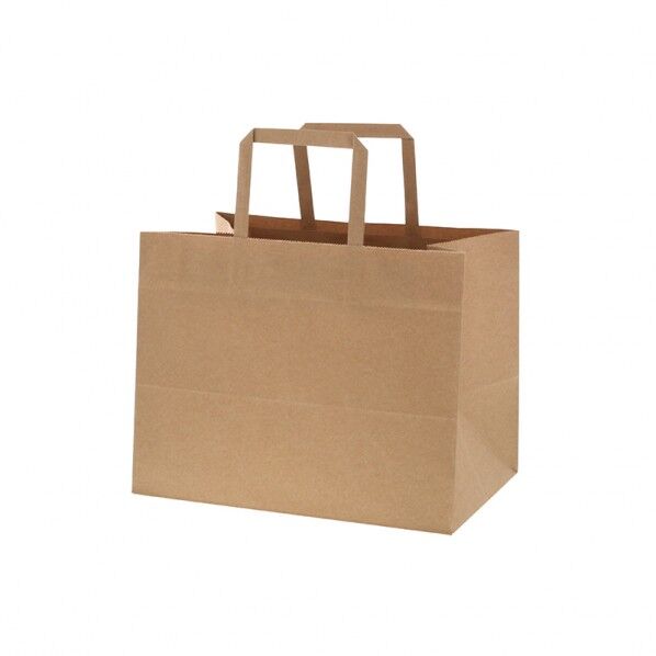 SWAN 紙袋 Nフラットチャームバッグ 280-1(平手)50枚 未晒無地 280×マチ180×220mm 003277530 50枚