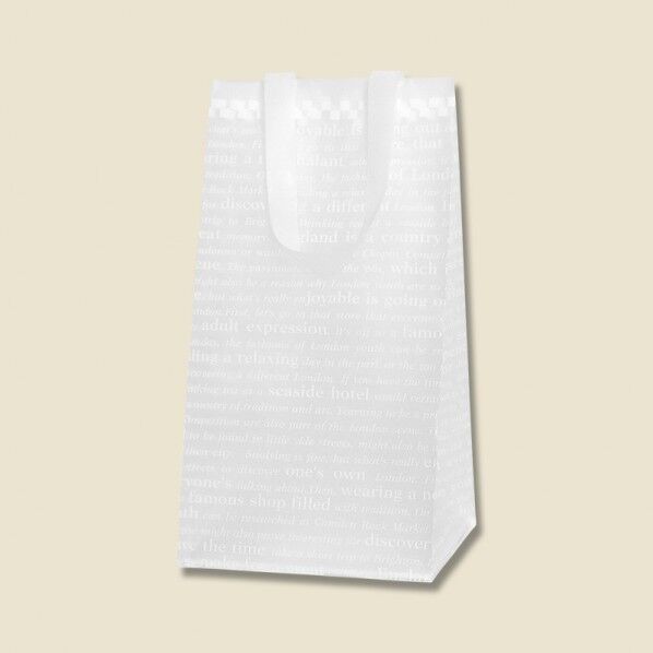 シモジマ HEIKO 手提げポリ袋 ポリチャームバッグ WロングS チェッカー 表記入り 20枚 0.1×240×マチ220×470mm 006632826 20枚...