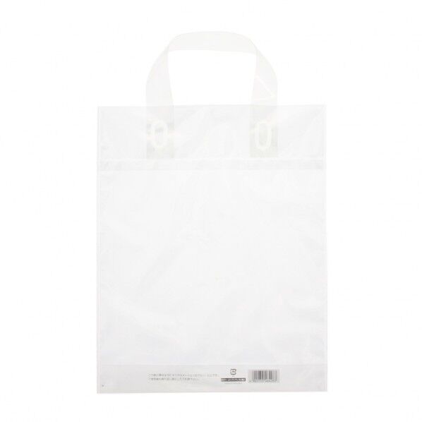 HEIKO 手提げポリ袋 ポリチャームバッグ S ナチュラル 表記入り 50枚 半透明 006633430 50枚
