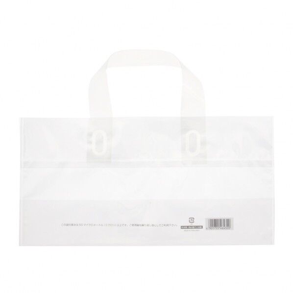 HEIKO 手提げポリ袋 ポリチャームバッグ 350～500ml 6缶用 ナチュラル 表記入り 50枚 半透明 006633441 50枚