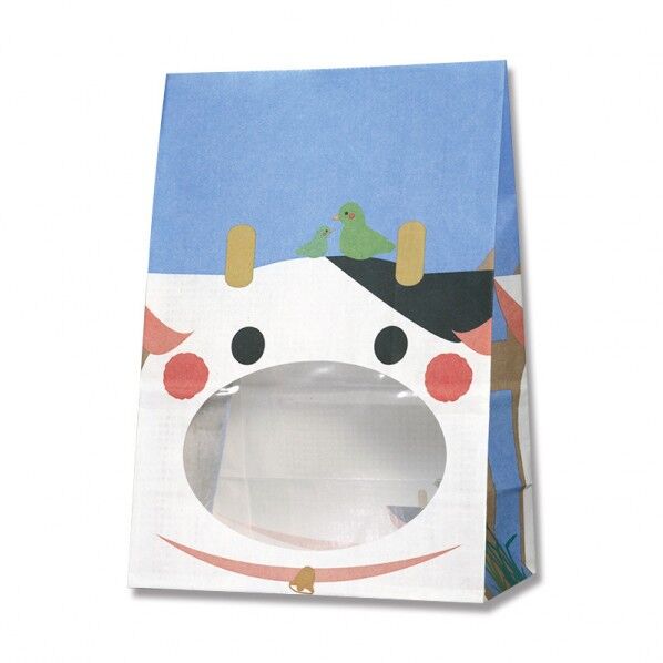 HEIKO 紙袋 窓付袋(内側ラミネート)パックンバッグ S1F 50枚 ウシ 4082103 1点