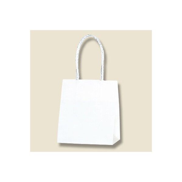 HEIKO 手提げ紙袋 スムースバッグ 15-08 25枚 白無地 150×マチ80×165mm 3138000 1点