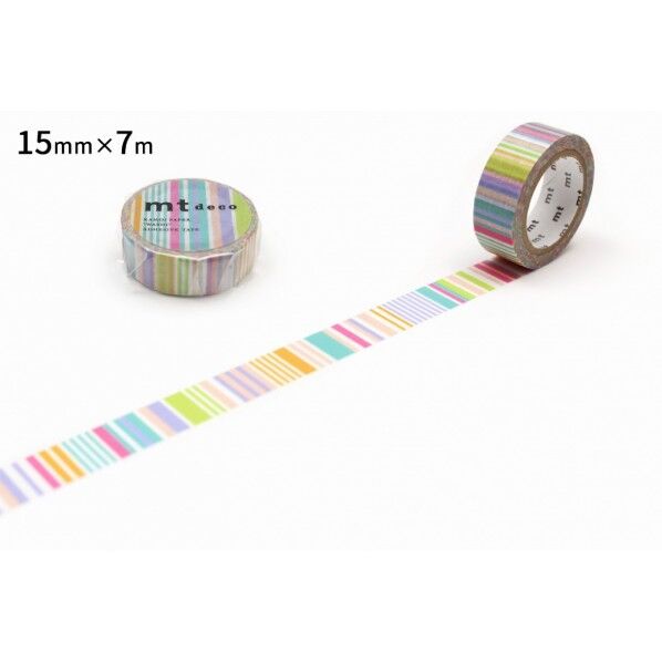 カモ井(カモイ) mt 1P マルチボーダー・パステル 15mm×7m MT01D286R 1個