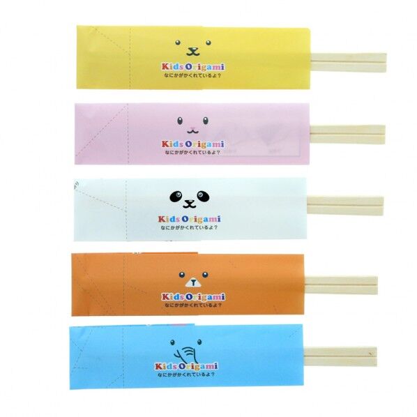 キッズおりがみ箸袋 アスペン元禄箸 6寸 (アソート) 50膳