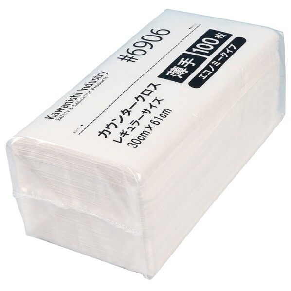 カウンタークロスエコノミー薄手レギュラー  ホワイト 6906 100枚