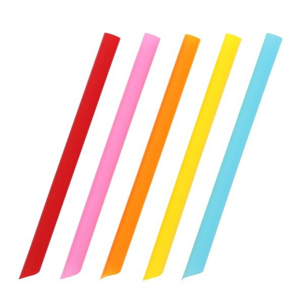 タピオカストロー 片先斜め 裸 648 5色アソート 箱入 004712929 130本