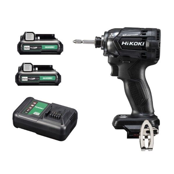HiKOKI(ハイコーキ) 10.8V 充電式 インパクトドライバー セット品(電池・充電器付) ストロングブラック WH12DCA (2LSB) 1台