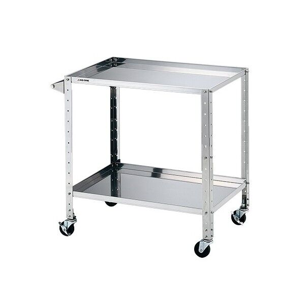 ステンレスヘビーワゴン 枠付きラージ 2段 3-1557-03 1点