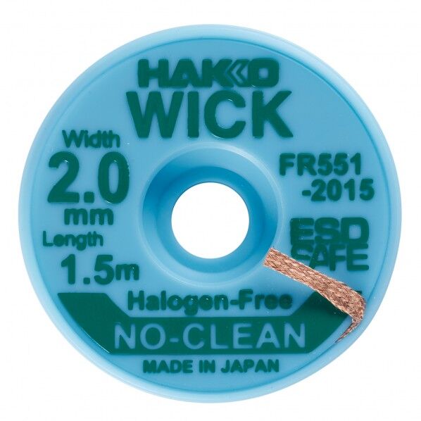 HAKKO はんだ吸取線 ウィック FR-551 ノークリーン ハロゲンフリー 2mm×1.5m FR551-2015-J 1個