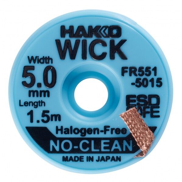 HAKKO はんだ吸取線 ウィック FR-551 ノークリーン ハロゲンフリー 5mm×1.5m FR551-5015-J 1個