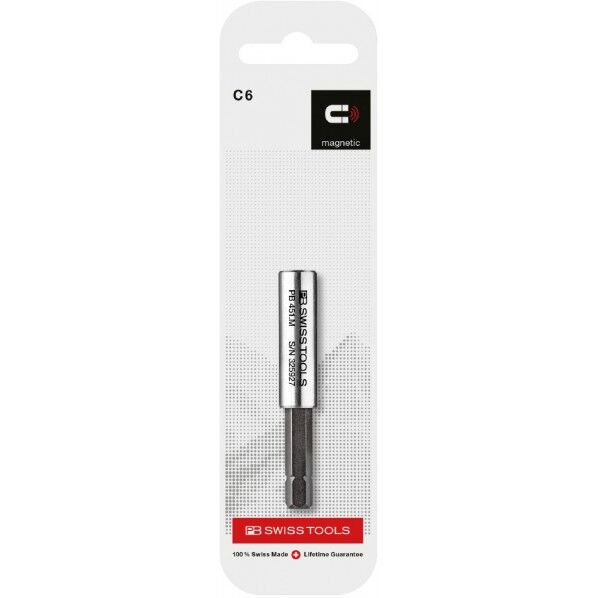 PBスイスツールズ 差込角1/4HEX 電動ドライバー用ビットホルダー 全長60mm 台紙付 451.MCN 1個