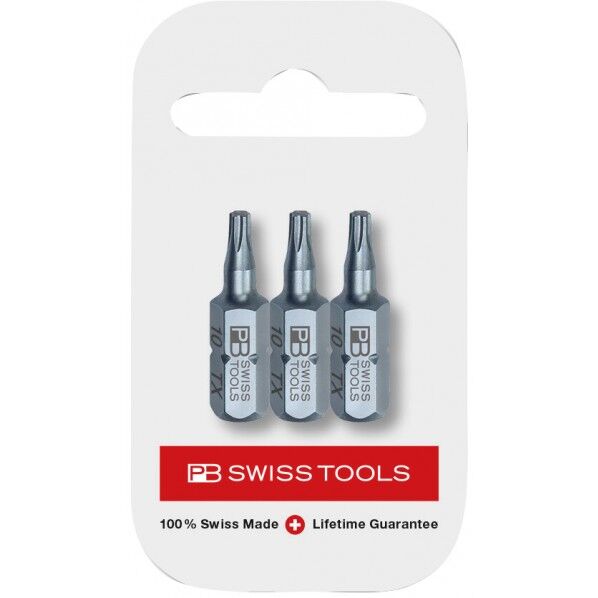 差込角1/4HEX 3本入 ヘクスローブビット サイズT10 ショート パック入