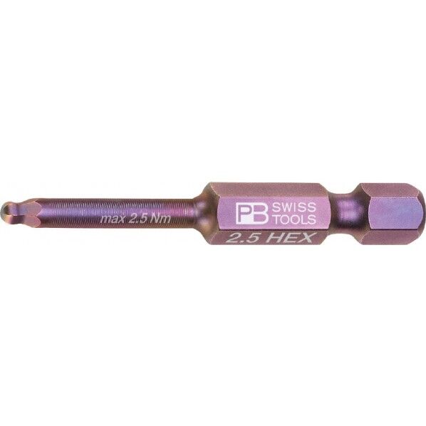 PBスイスツールズ 差込角1/4HEX ボールポイントビット サイズ2.5mm 六角穴用 E6.212/2.5 1本
