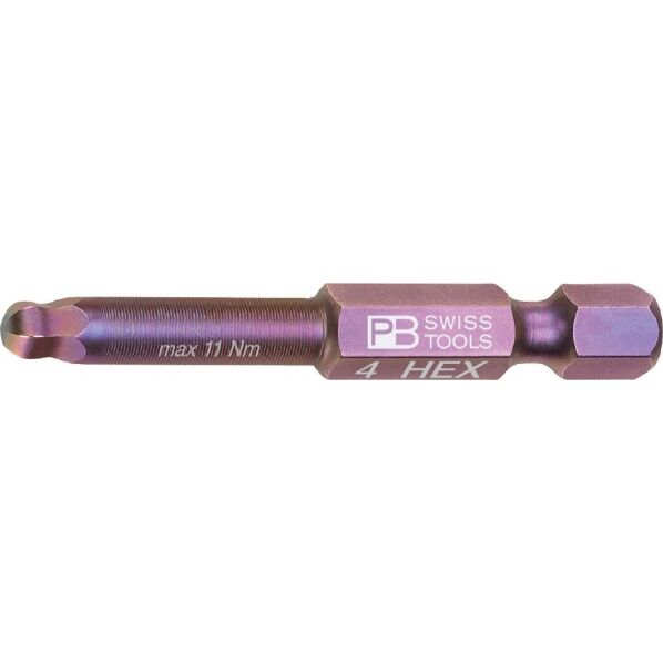 PBスイスツールズ 差込角1/4HEX ボールポイントビット サイズ4mm 六角穴用 E6.212/4 1本